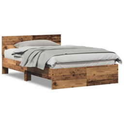 Berkfield Bed Frame With Headboard Old Wood 120 X 190 Cm Engineered Wood - thumbnail 4