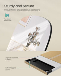 Songmics Full Length Mirror, 160 X 50 Cm, Rounded Rectangle Full Body Floor Mirror With Stand, Aluminium Alloy Frame - thumbnail 6
