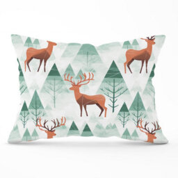 Warren Reed Designer Reindeer On A Snowy Landscape Cushions 33Cm X 48Cm - thumbnail 1