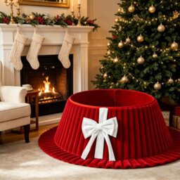 Amorly 43Cm Christmas Tree Collar, Plush Tree Collar Tree Stand Cover Xmas Tree Ring Stand Tree Basket Skirt For Winter Home Decorations - thumbnail 3