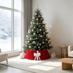 Amorly 43Cm Christmas Tree Collar, Plush Tree Collar Tree Stand Cover Xmas Tree Ring Stand Tree Basket Skirt For Winter Home Decorations - thumbnail 5