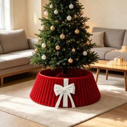 Amorly 43Cm Christmas Tree Collar, Plush Tree Collar Tree Stand Cover Xmas Tree Ring Stand Tree Basket Skirt For Winter Home Decorations - thumbnail 4