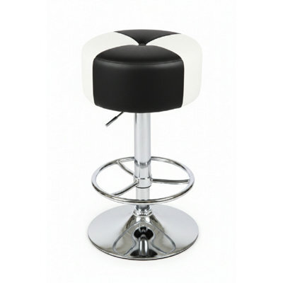 Morasi American Diner Retro Style Kitchen Bar Stool Black And White Padded Seat - image 1