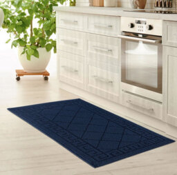 Smart Living Heavy Duty Machine Washable Runner For Hallway, Kitchen Non Slip Floor Mats, Door Mat 60Cm X 220Cm - Navy - thumbnail 2