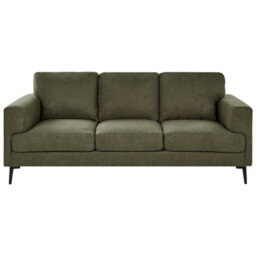 Beliani Green Fabric Living Room Set - Mid-Century Modern 3-Seater, 2-Seater And 2 Armchairs - thumbnail 3