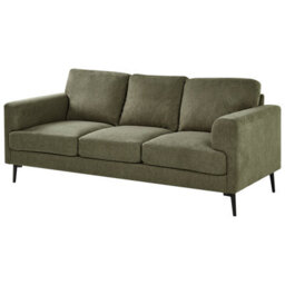 Beliani Green Fabric Living Room Set - Mid-Century Modern 3-Seater, 2-Seater And 2 Armchairs - thumbnail 4