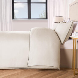 OHS Luxury Duvet Cover Set Piped Edge Soft Quilt Pillowcase Bedding, King - thumbnail 5