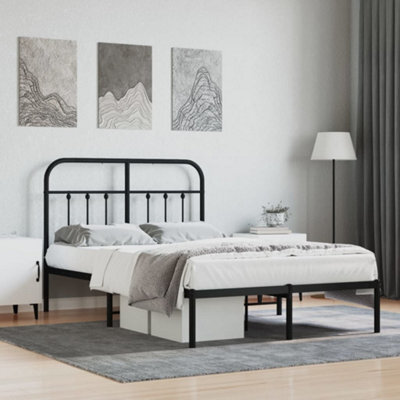 Berkfield Metal Bed Frame With Headboard Black 120X190 Cm - image 1