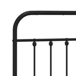 Berkfield Metal Bed Frame With Headboard Black 120X190 Cm - thumbnail 9