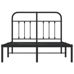 Berkfield Metal Bed Frame With Headboard Black 120X190 Cm - thumbnail 6