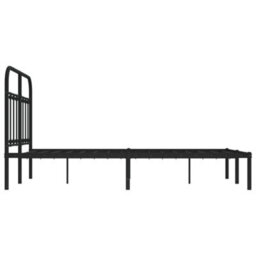 Berkfield Metal Bed Frame With Headboard Black 120X190 Cm - thumbnail 7