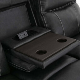 More4Homes Vinson Electric Recliner 3 Seater Sofa Air Leather With Built-In Plugs & Usb-C Charging (Charcoal) - thumbnail 9