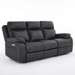 More4Homes Vinson Electric Recliner 3 Seater Sofa Air Leather With Built-In Plugs & Usb-C Charging (Charcoal) - thumbnail 8