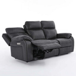 More4Homes Vinson Electric Recliner 3 Seater Sofa Air Leather With Built-In Plugs & Usb-C Charging (Charcoal) - thumbnail 7