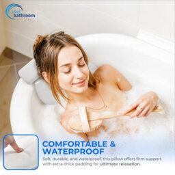 Your Bathroom Bath Pillow With 7 Suction Cups Non Slip Bath Cushion For Head And Neck Support Ideal For Relaxation Meditation - thumbnail 5
