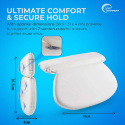 Your Bathroom Bath Pillow With 7 Suction Cups Non Slip Bath Cushion For Head And Neck Support Ideal For Relaxation Meditation - thumbnail 4