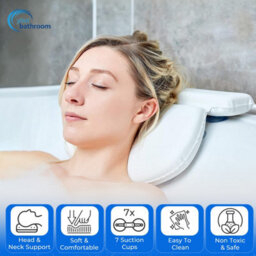 Your Bathroom Bath Pillow With 7 Suction Cups Non Slip Bath Cushion For Head And Neck Support Ideal For Relaxation Meditation - thumbnail 3