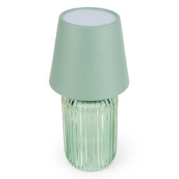 Madison & Mayfair Ridged Glass Led Living Room Lamp - Green - thumbnail 5