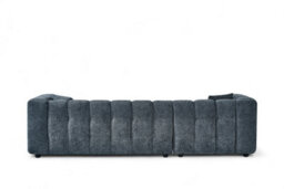 Large Tufted Chenille L Shaped Blue Corner Sofa Lugano With Left Hand Chaise - Room Delivery - thumbnail 4