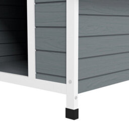 Pawhut Dog Kennel Outdoor Dog House W/ Removable Floor, For Large Dogs, Grey - thumbnail 9