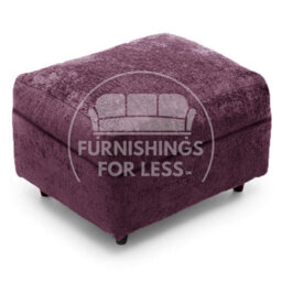 Furnishings For Less UK Monaco Soft Chenille Fabric Purple Footstool Sofa Accessory