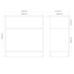 Ready Assembled Dusk Grey Elegant Cabinet (H)792mm (W)765mm (D)415mm - thumbnail 7
