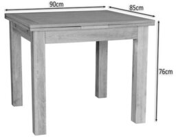 Hallowood Furniture Waverly Oak Small Extending Table With 4 Roll Top Linen Fabric Chairs In Grey - thumbnail 4