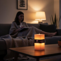 Nicola Spring Square Vanilla Pillar Candles - 90 Hours - Cream - Pack Of 3  -  Vanilla Candle Home Fragrance Aromatherapy - thumbnail 7