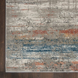 Grey Multi Rug, 10mm Thickness Anti-Shed Abstract Rug, Modern Grey Multi Rug For Bedroom, & Living Room-66Cm X 230Cm (Runner) - thumbnail 5