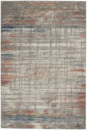Grey Multi Rug, 10mm Thickness Anti-Shed Abstract Rug, Modern Grey Multi Rug For Bedroom, & Living Room-66Cm X 230Cm (Runner) - thumbnail 1