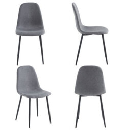 Hallowood Furniture Cullompton Dark Grey Fabric Dining Chair With Black Legs X 4 - thumbnail 8