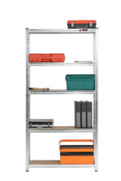 Rhino Racking 6 Bays - 180 X 90 X 30Cm -  Galvanised - 5 Tier Boltless Heavy Duty Garage Shelving Unit - 1000Kg Load Weight - thumbnail 4