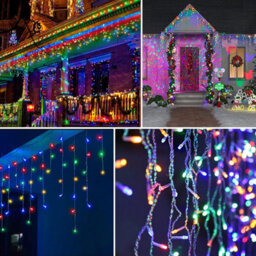 240 Led Icicle String Lights, 8 Modes Waterproof Icicle Christmas Lights Outdoor With Memory Function Curtain Fairy Lights - thumbnail 2
