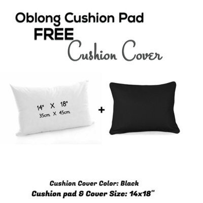 Chilimilii Rectangle/oblong Cushion Pads With Free Cushion Cover 100% Cotton Hollowfiber Filled Home Car Sofa Decor Cushions