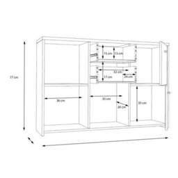 Wyld Haus Willowmere White And Artisan Oak Chest Storage Cabinet, 2 Drawers 5 Doors - thumbnail 9