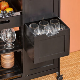 Sobuy Fkw79-Sch, Kitchen Rolling Trolley Cart Kitchen Island With 3 Drawers And Removable Tray, Kitchen Storage Unit, Black - thumbnail 8