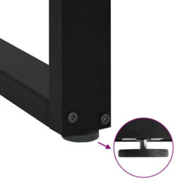 Berkfield Dining Table Legs U-Shaped 3 Pcs Black 80X(72-73) Cm Steel - thumbnail 9