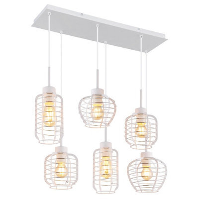 Luminosa Lighting Luminosa Nesa Cluster Pendant Ceiling Light Matt White 6X E27 - image 1