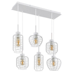Luminosa Lighting Luminosa Nesa Cluster Pendant Ceiling Light Matt White 6X E27 - thumbnail 3