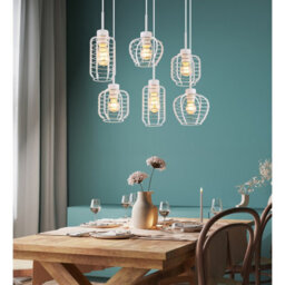 Luminosa Lighting Luminosa Nesa Cluster Pendant Ceiling Light Matt White 6X E27 - thumbnail 2