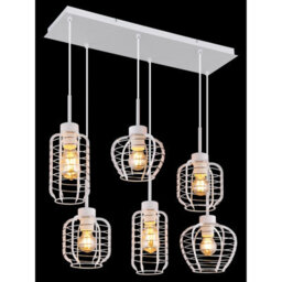 Luminosa Lighting Luminosa Nesa Cluster Pendant Ceiling Light Matt White 6X E27 - thumbnail 5