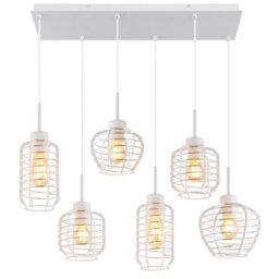 Luminosa Lighting Luminosa Nesa Cluster Pendant Ceiling Light Matt White 6X E27 - thumbnail 4