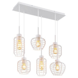 Luminosa Lighting Luminosa Nesa Cluster Pendant Ceiling Light Matt White 6X E27 - thumbnail 1