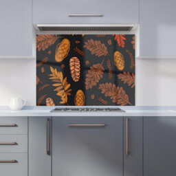 Warren Reed Designer Autumn Leaves And Pinecones Kitchen Splashback - thumbnail 1