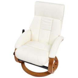 Beliani Massage Chair Force With Footstool Faux Leather White - thumbnail 7