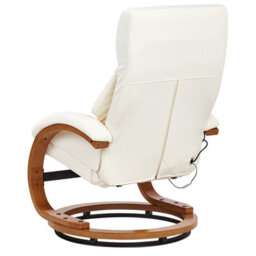 Beliani Massage Chair Force With Footstool Faux Leather White - thumbnail 5