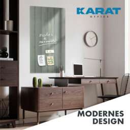 Floordirekt Wood Design Glass Magnetic Memo Board Home Office High Gloss Grey Wood Look 46 X 91 Cm - thumbnail 2