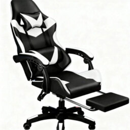 White/black-Gaming Massage Chair Footrest Office Computer