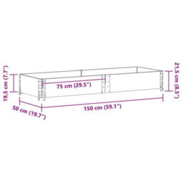 Berkfield Garden Planter Grey 150X50 Cm Solid Wood Pine - thumbnail 8