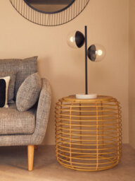 Orsina Rattan Round Side Table, Modern Meets Rustic Charm Side Table For Drawing Room, Living Room Rattan Table - thumbnail 3